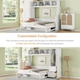 thumbnail image 4 of Lit Escamotable Pleine Grandeur avec Armoire de Rangement Murale, Garde-Robe et Tiroirs et Tablette Supérieure Intégrée, Lit Escamotable Dissimulé dans une Garde-Robe, Conception Gain de Place, Blanc, 4 of 9