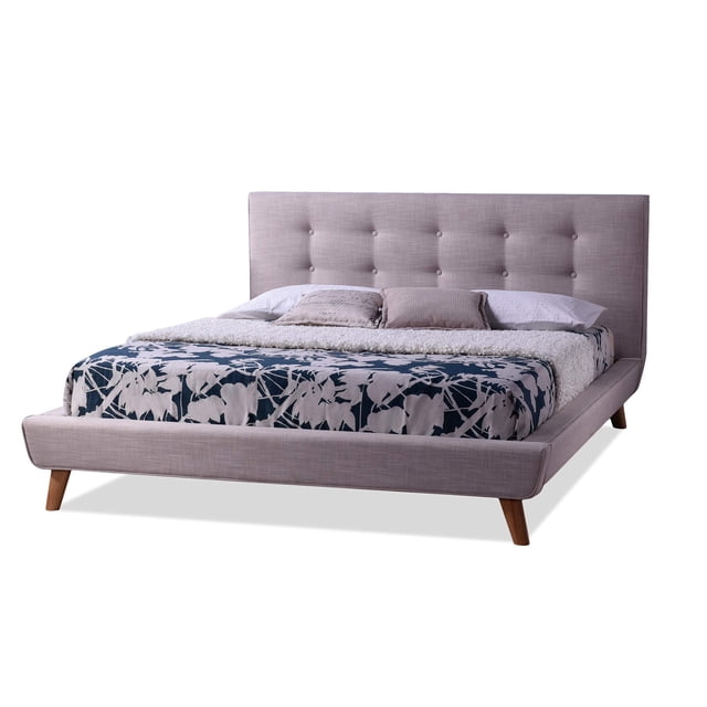 Lit Plateforme Grand Jonesy Rembourré, Beige