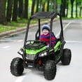 thumbnail image 3 of Gymax 12V Batter Powered Kids Ride on Car UTV Truck w/ Remote Control Music MP3 Green, 3 of 10