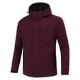 thumbnail image 1 of Birdeem Mansolid Color Water Resistance Drawstring Pockets Hooded Outdoor Jacket Coat, 1 of 6