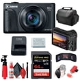 thumbnail image 1 of Canon PowerShot SX740 HS Digital Camera (Black) + 64GB Card + Card Reader + Deluxe Soft Bag + Flex Tripod + More (International Model), 1 of 7