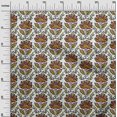 thumbnail image 3 of oneOone Rayon Orange Fabric Leaves & Clover Sewing Craft Projects Fabric Prints By Yard 56 Inch Wide-8M, 3 of 5