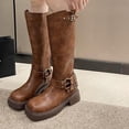 thumbnail image 1 of EGNMCR Knee High Boots Fall Winter Tall Round Toe Chunky Heel Boots Ladies Fashion Casual Boots, 1 of 5