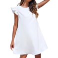 thumbnail image 1 of Kcodviy Robe d'Été Fraîche et Douce pour Femmes, Amincissante, Robe Unie, Robes Décontractées, Jupe d'Été, Petite Robe Midi, Longues Robes pour Femmes, Grande Robe pour Femmes, 1 of 5