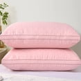 thumbnail image 1 of EazyTech Queen Size Knitted Weave Pillow 20x30 Inches Super Soft Breathable Removable Cotton Cover for Comfortable Sleeping Support Pink, 1 of 6