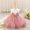 Pink, variant on HOZADOIE Girls Dresses Mesh Sleeveless Dress Fashionable Color Block Crew Neck Cute Bow Decorative Spring Summer Performance Christening Gown Formal Holiday Dresses for 6 Months-3 Years