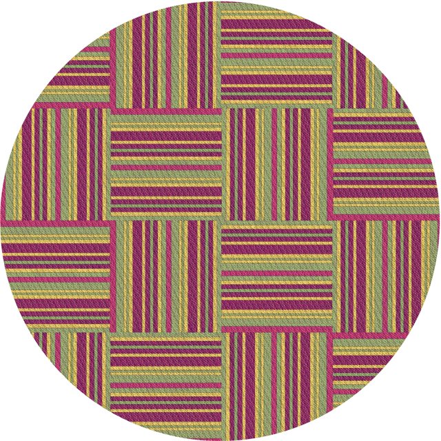 Ahgly Company Tapis Rond Lavable en Machine Intérieur Transitionnel Vert, 7 Pieds Rond