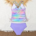 thumbnail image 5 of Nwiuh Girls' UPF 50+ Swim Bikini Bottom and Racerback Tankini Set (Beige, 10-11 Years), 5 of 5