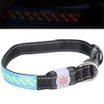 thumbnail image 2 of Dog  Collars, Pet LED Collar 3 Flash Modes Carved PU Leather High Visibility Lightweight  For Daily Night Use For Cats Blue PU Leather, 2 of 8