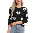 thumbnail image 2 of Yuyuzo Chandails pour Femmes Saint-Valentin Col Rond Manches Longues Chemises Amples Décontractées Confortables Tricot Chandail Tops, 2 of 6