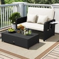 thumbnail image 4 of Costway 2 PCS PE Wicker Outdoor Daybed with 4-Level Adjustable Backrest, Storage Ottoman White + Black, 4 of 10