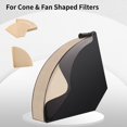 thumbnail image 2 of Coffee Filter Holder, Coffee Paper Storage Box, Plastic Coffee Filter Case with Dustproof Flip Cover, Hold Up to 100 Sheets, Cone-Shaped Filter Paper Holder for Home, Coffee Shop, Black, 2 of 6