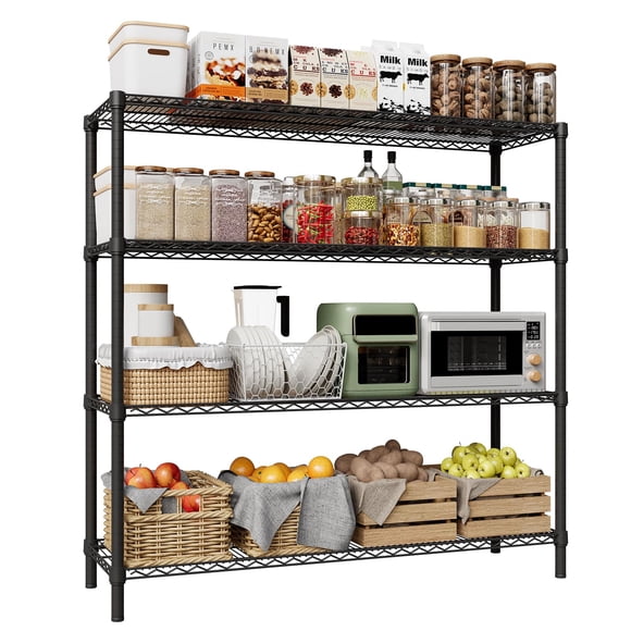 GOGRANT 4-Tier Heavy Duty Industrial Storage Shelving Unit, Carbon Steel Wire Adjustable Utility Rack, 2560 LBS Capacity Freestanding Shelf for Garage Warehouse Basement