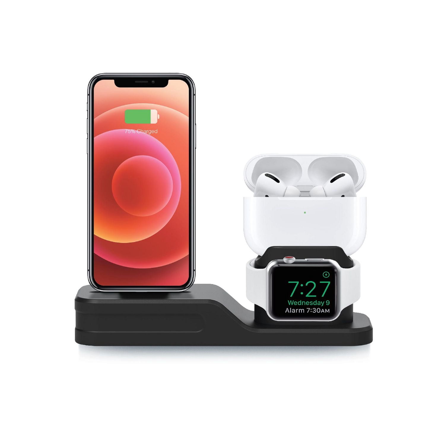 Merkury Innovations Station de charge de bureau en silicone 3-en-1, Station de charge 3-en-1