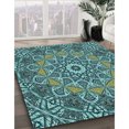 thumbnail image 3 of Ahgly Company Machine Washable Indoor Rectangle Transitional Medium Turquoise Green Area Rugs, 2' x 4', 3 of 7
