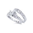 thumbnail image 2 of 2 Carat Diamond Solitaire Engagement Ring Matching Wedding Band White Gold 14kt, 2 of 4
