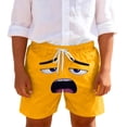 thumbnail image 1 of Wo-Fusoul Swim Trunks for Boys and Girls, 5-14 Years, Solid Color with Cute Expression Print, Breathable Summer Shorts with Pockets for Beach, Home, or Pool, 1 of 6