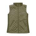 thumbnail image 1 of Bienzoe Women Casual Quilted Sleeveless Light Weight Vest Stretch Rib Green L, 1 of 6