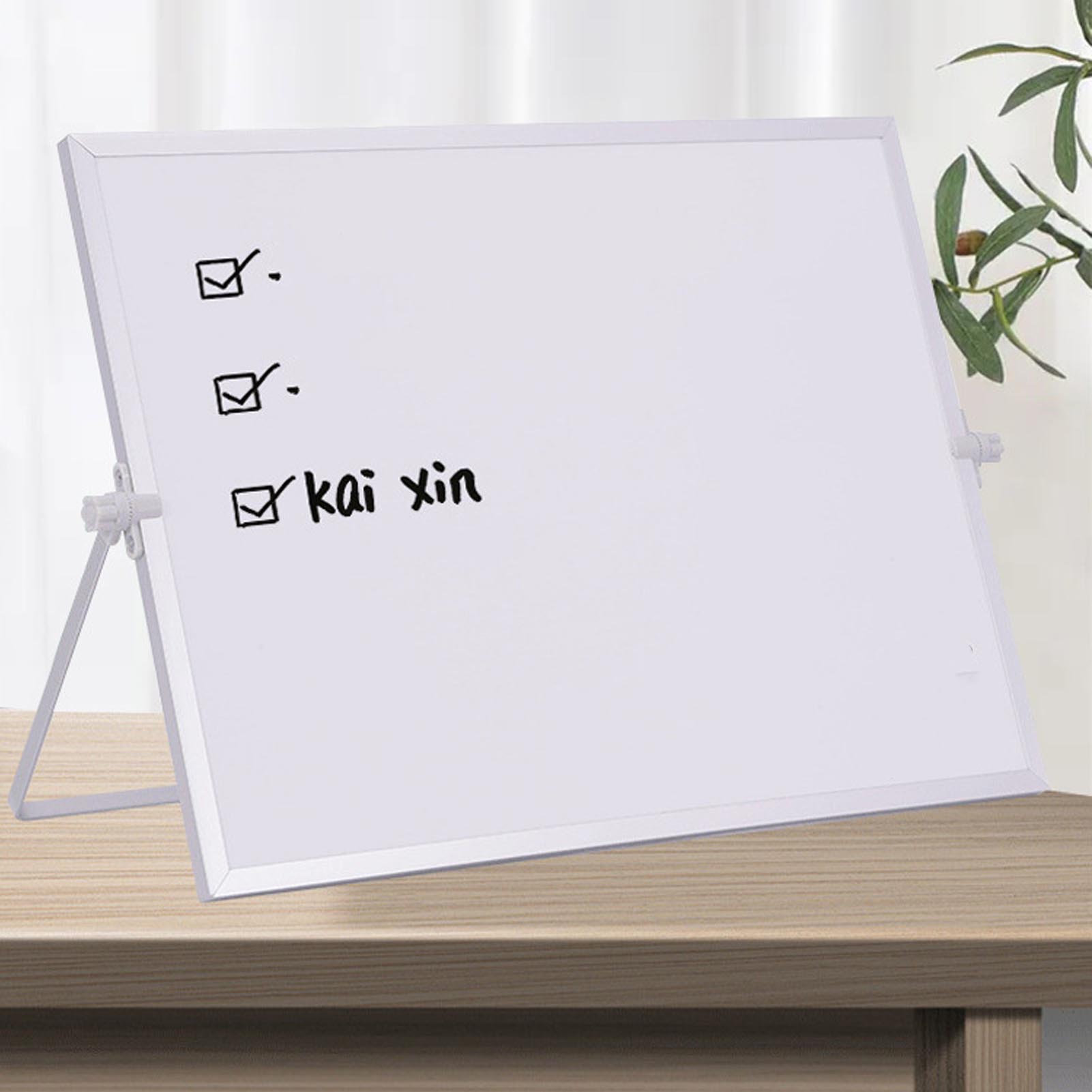 Tableau Blanc de Bureau Multifonctionnel Portable Double Face Magnétique Rotatif Tableau Effaçable à Sec pour Maison École Bureau