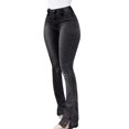 thumbnail image 1 of JDinms Womens Bootcut Flare Jeans Bell Bottoms Solid Denim, 1 of 3