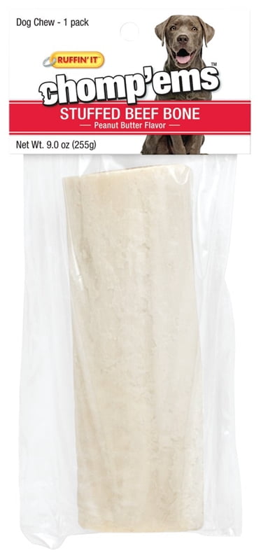 Rhode Island 75220 RuffinIt ChompEms Dog Chews, Stuffed Beef Bone, 9 Oz