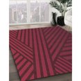 thumbnail image 3 of Ahgly Company Tapis Rond Lavable en Machine Intérieur Transitionnel Rouge Bordeaux Vif, 8 Pieds Rond, 3 of 7