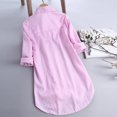 thumbnail image 4 of Timegard Womens Shirts Striped Long Sleeve Lapel v Neck Button up Tops Fall Casual Work Loose Blouse, 4 of 8