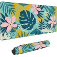 thumbnail image 1 of Extended Large Tropical Flowers & Palm Leaves Gaming Mouse Pad 31.5x15.7in Non-Slip Base Stitched Edges for Computer & Office, 1 of 6