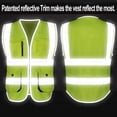 thumbnail image 3 of TOPTIE 10 Pockets High Visibility Safety Vest, Reflective Trim Safety Vest-Yellow-L, 3 of 7