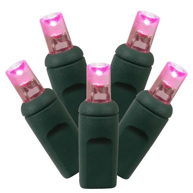 Vickerman X6G6510PBG Guirlande Lumineuse LED Fil Vert Connectant des Espacements de 6 Pouces 25 Pieds de Long avec Lumières Roses