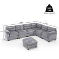 thumbnail image 4 of Bonzy Home Convertible Sectional Sofa Couch for Living Room With Ottoman Grey, 4 of 7