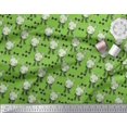 thumbnail image 3 of Soimoi Green Rayon Fabric Bow & Cat Face Kids Decor Fabric Printed Yard 56 Inch Wide, 3 of 3