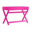 thumbnail image 4 of Linon Peggy Wood Two Drawer Writing Desk in Pink, 4 of 19