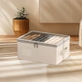 thumbnail image 1 of PUREKKI Visible Double Zipper Clothing Storage Box Household Thickening Storage Bag Wardrobe Large Storage Box, 1 of 6