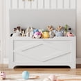thumbnail image 4 of BeesClover Coffre de Rangement, Banc de Rangement pour Jouets en Bois, Coffre à Jouets Moderne à Couvercle Relevable avec Charnière de Sécurité pour Entrée, Chambre, Salon, Supporte 300 Lb et Assemblage Facile, 4 of 7