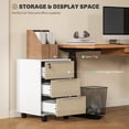 thumbnail image 4 of HOMCOM Vertical Filing Cabinet with Lock, 3 Drawer File Cabinet, Oak, 4 of 10