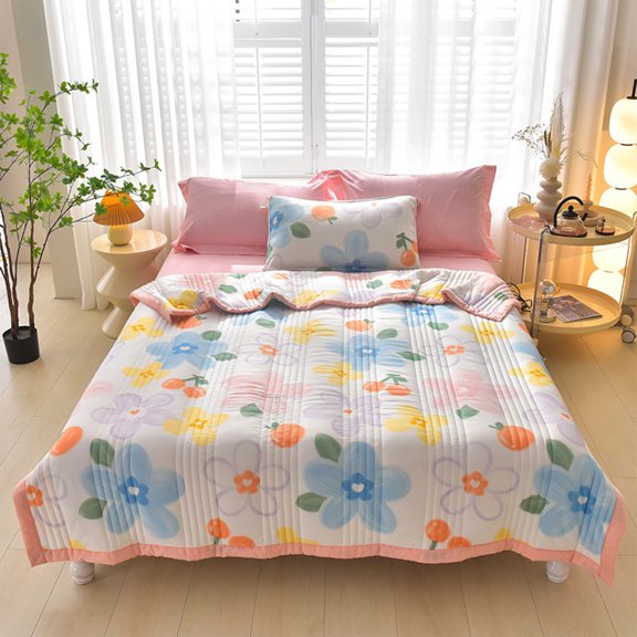 Cool Feeling Air Conditioning Quilt Ice Silk Summer Quilt Washable Quilt Core Summer Singles Double Thin Quilt Gift Summer Quilt