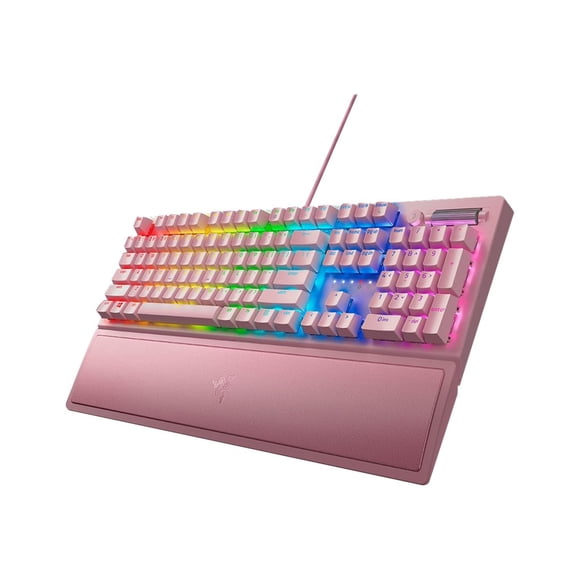 Razer BlackWidow V3 Mechanical Gaming Keyboard: Green Mechanical Switches - Tactile & Clicky - Chroma RGB Lighting - Compact Form Factor - Programmable Macro Functionality - Quartz