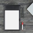 thumbnail image 4 of A4 Clipboard Folder PU Leather Writing Pad Office Supplies - Multicolor, Black, 4 of 5