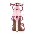 thumbnail image 2 of BLISSFUL STEP Women's Open Toe Strappy Straps Prom Stiletto Heels Sandals Pink 7, 2 of 8