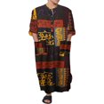 thumbnail image 1 of Men‘s Muslim Thobe  Long Sleeve Letter Print Button Down Pocket Kaftan Robe Arab Wear, 1 of 7
