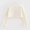 thumbnail image 4 of Hjtefg Girls' Knit Cardigan - Soft Lightweight Sweater | Comfortable Layering Piece for Versatile Styling,Color: White Size: 3-4 Years, 4 of 4