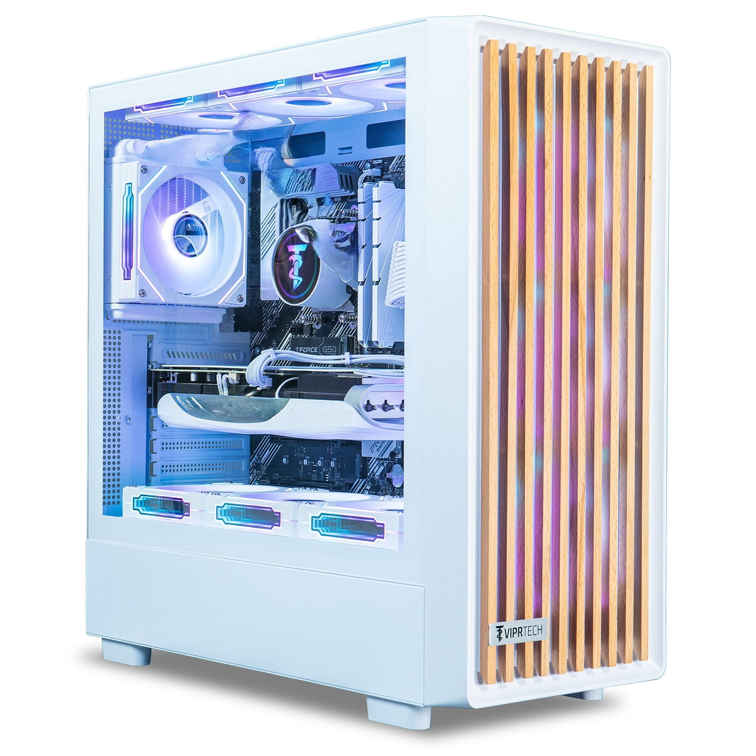 ViprTech Sentinel 1.0 Home and Office Desktop Computer- AMD Ryzen 7, Win-11, White Oak, Personal PC