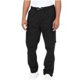 thumbnail image 1 of Autumn And Winter Mens Solid Color Work Pants Drawstring Leg Mouth Sticky Tape Pocket Casual Pants, 1 of 5