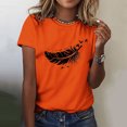 thumbnail image 2 of Dadaria Tee Femmes Chemise Orange Manches Courtes T-Shirt Col Rond Hauts Été Chandail Blouses TG, 2 of 6