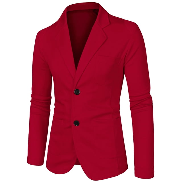 INSPIRE CHIC Blazer en Tricot à Revers Cranté à Manches Longues pour Homme avec Poches