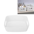thumbnail image 3 of Plastic Bin, PP Material Storage Basket Glossy  White Large  for Bedroom, 3 of 8