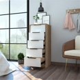 thumbnail image 3 of TUHOME Kaia Commode à 5 Tiroirs Commodes en Bois d'Ingénierie en Multicolore, 3 of 10