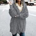 thumbnail image 1 of WREESH Women's Oversized Open Front Hooded Draped Pockets Cardigan Coat, 1 of 7