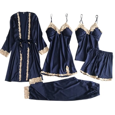 Women Sleepwear Womens Pajama Set Long Sleeve Sleepwear Nightwear Soft Lounge Sets With Pockets